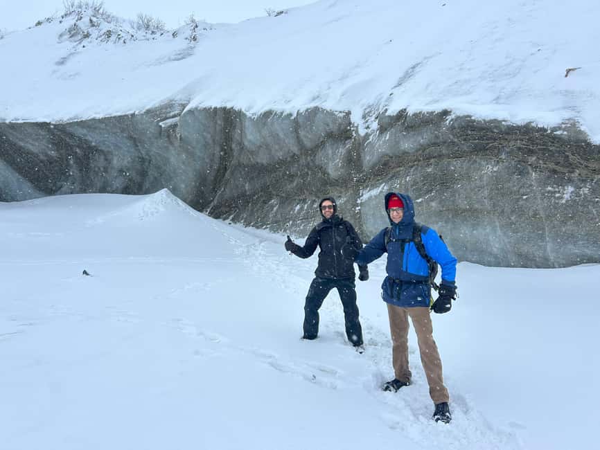 Fairbanks: Guided Snowshoe Hike to Castner Glacier Ice Cave - Inside the glacier-formed ice cave