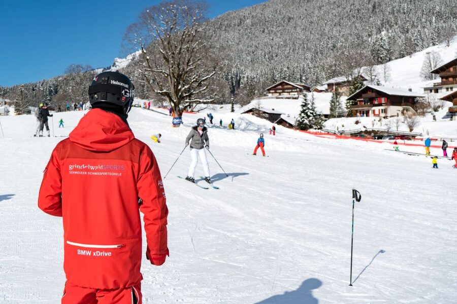 From Interlaken: 8-Hour Skiing in Grindelwald for Beginner's - The Eiger view while you learn