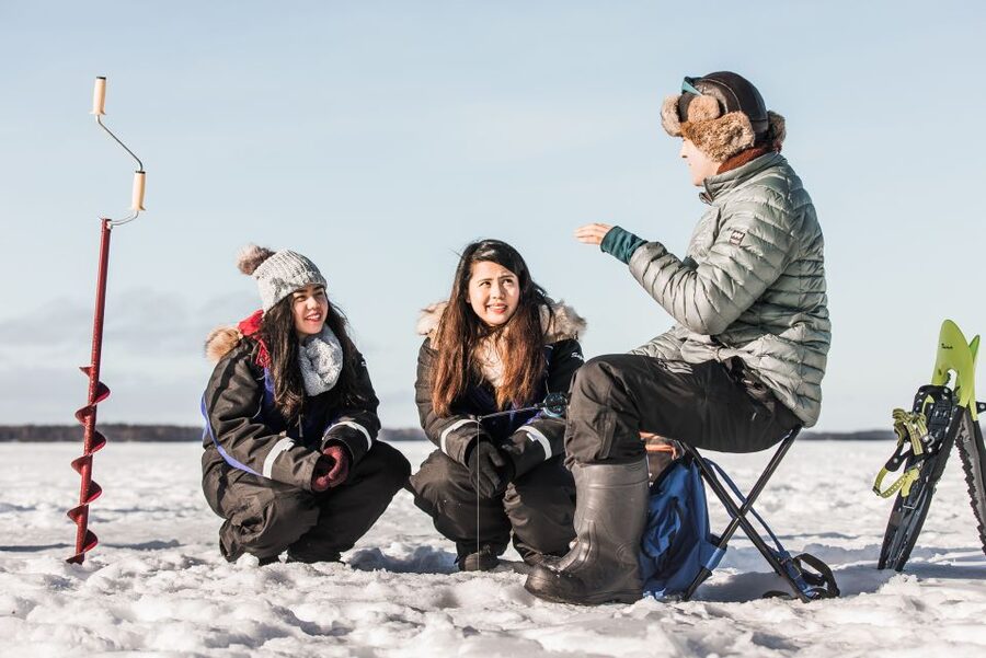 From Rovaniemi: Snowshoeing and Ice Fishing Tour - Snowshoeing through forest and deep snow