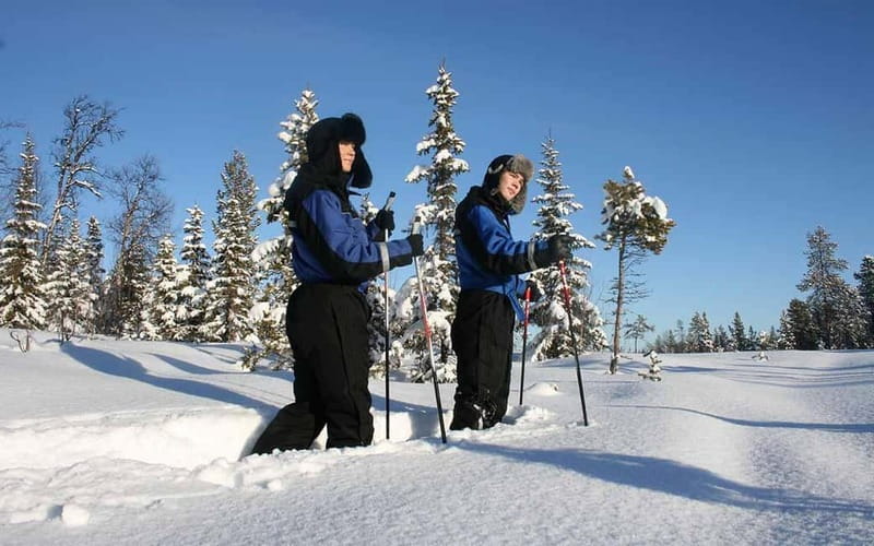 Kiruna: Snowshoe Trek with Warm Beverage and Sandwich - The first 45 minutes: learning to walk on snow
