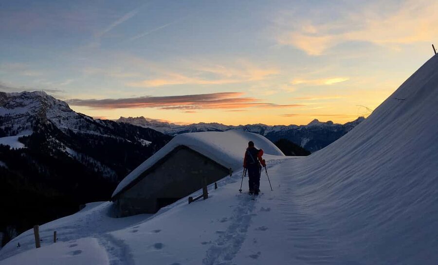 Montreux: Snowshoe Trek with Fondue and Wine - Three hours on snowshoes above Lake Geneva