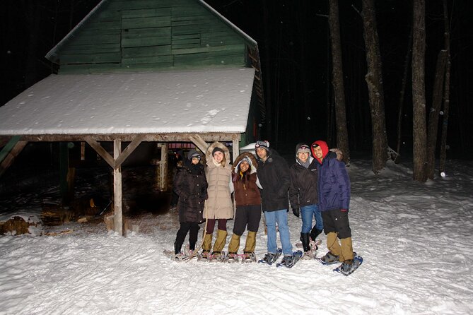 Moonlight Cabin Snowshoe Tour - Arriving at the Sugarhouse Fire