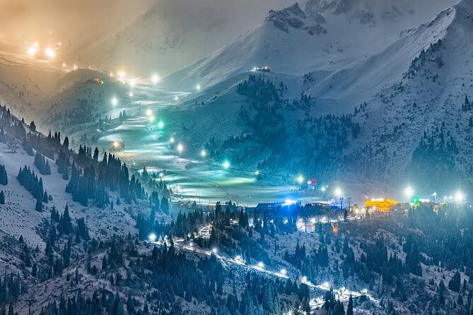 Private high mountain ice rink Medeo and ski resort Shymbulak tour - Climbing the 842 steps to Medeo Dam