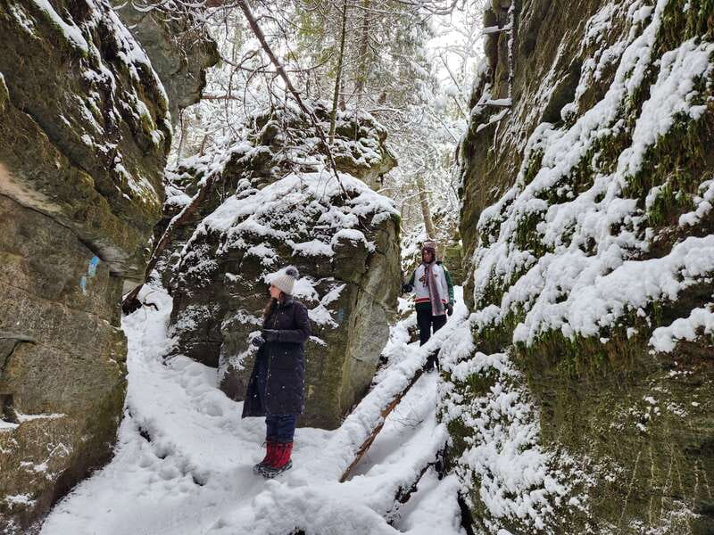 Private Nottawasaga Bluffs Caves Snowshoe-Creemore/Collingwd - Who will enjoy this most