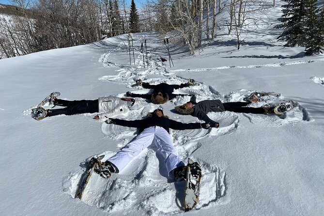Privately Guided Snowshoe Experience - Getting fitted with snowshoes and poles