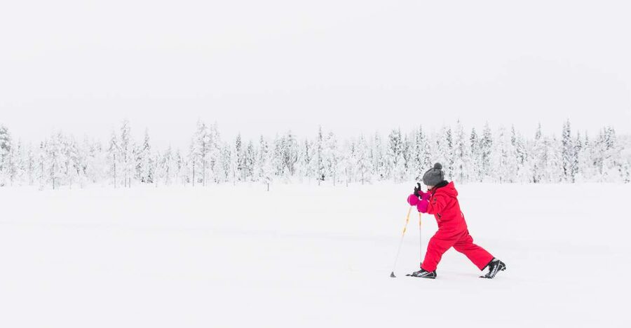 Ruka: Cross-country skiing - The short outing on maintained ski tracks