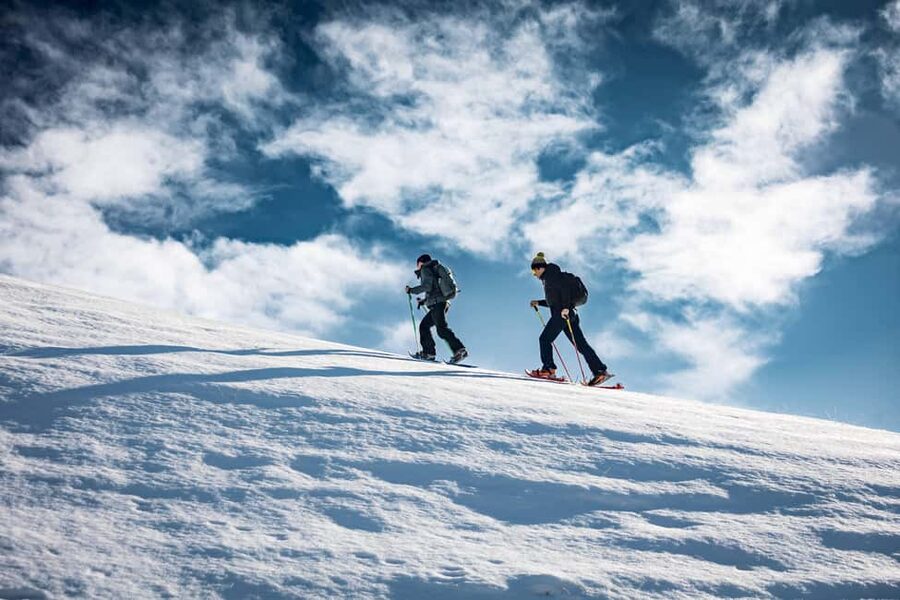 Scenic snowshoe hike in Sestriere - Getting comfortable with snowshoes at Via Monterotta