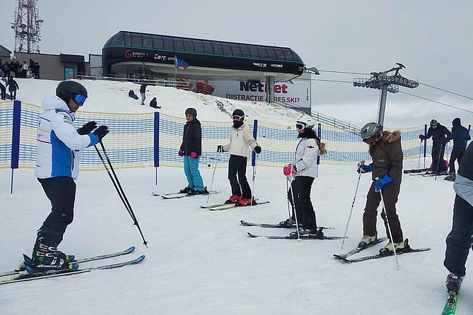 Ski / Snowboard Lessons on the Slopes of Poiana Brasov - The Belvedere and White Tower on the way back