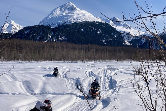 Snowmobile and Snowshoe Dual Adventure in Kenai Fjords NP - Reaching a snowbound side of Kenai Fjords