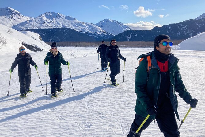 Snowmobile and Snowshoe Dual Adventure in Kenai Fjords NP - Exit Glacier under winter snow