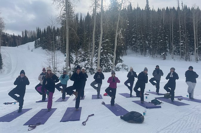 Snowshoe and Snowga (snow yoga) in Park City's Winter Wonderland - The return to the parking area