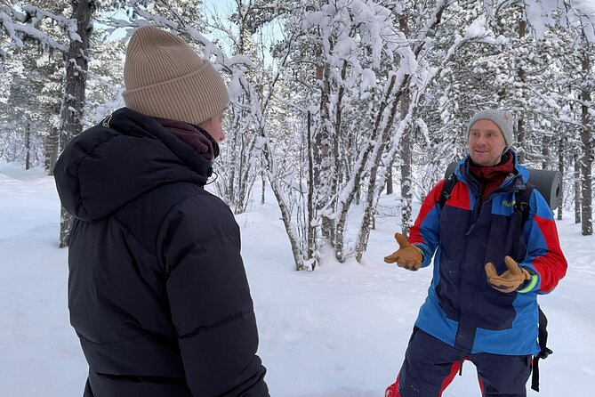 Snowshoe in a Winter Forest - Snowshoes, spruce trees, and signs of life