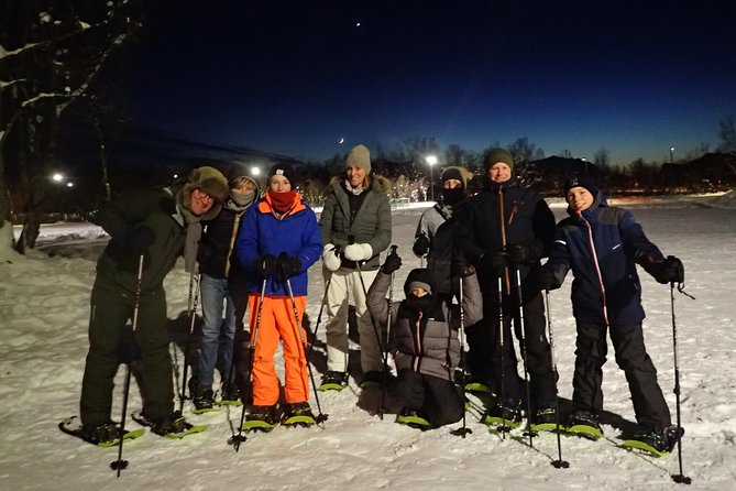 Snowshoe trip with a campfire in Tromso - Walking through Tromso’s dark forest