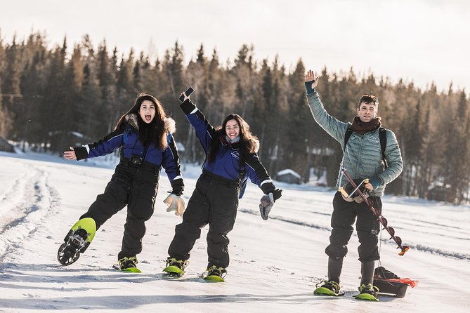 Snowshoeing and Ice Fishing Tour - Snowshoes, deep snow, and a changing route