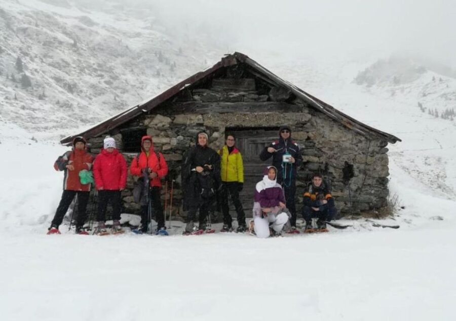 Snowshoeing in Brembana valley - Learning to walk on snowshoes