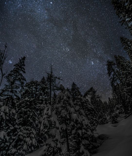 The Dolomites at night with snowshoes - The view toward Monte Pelmo